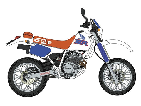 Honda XLR250R 1991 Motard 1:12 plastikinis surenkamas motociklo modelis