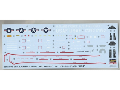 Hasegawa Lockheed SR-71 Blackbird A „First Aircraft“ 1/72 plastikinis rinkinys