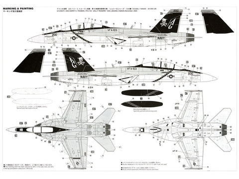 Hasegawa F/A-18F Super Hornet VFA-103 „Jolly Rogers“ 1/48 modelis