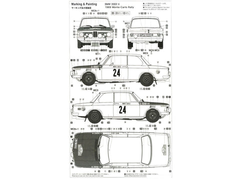 Hasegawa BMW 2002ti 1969 Monte Carlo ralio modelis 1/24