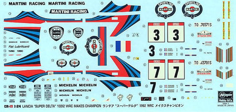 Hasegawa Lancia Super Delta 1992 WRC surinkimo modelis 1/24 (25015)