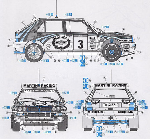 Hasegawa Lancia Super Delta 1992 WRC surinkimo modelis 1/24 (25015)