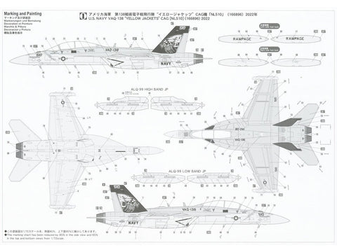 Hasegawa Boeing EA‑18G Growler VAQ‑138 2022 1/72 plastikinis modelis