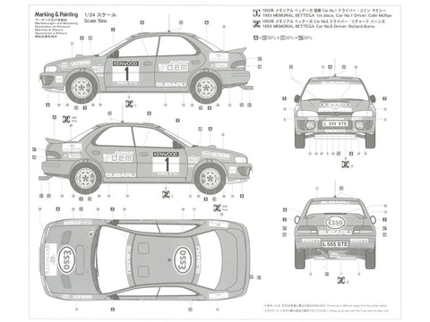 Hasegawa Subaru Impreza Memorial Bettega 1993 1/24 surinkimo rinkinys