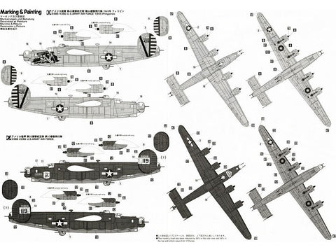 Hasegawa B-24J Liberator 1/72 plastikinis lėktuvo modelis