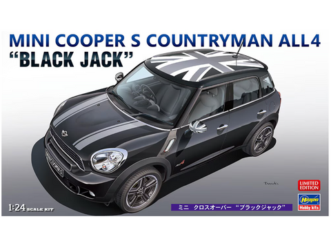 Hasegawa Mini Cooper S Countryman All4 "Black Jack" 1/24 surenkamas modelis