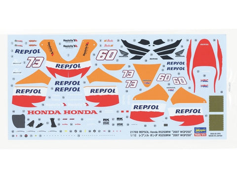 Hasegawa Repsol Honda RS250RW 2007 WGP 250, plastikinis modelis 1/12