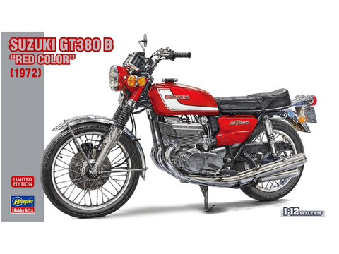 Hasegawa Suzuki GT380 B 1972 raudona – 1/12 surenkamas plastikinis modelis