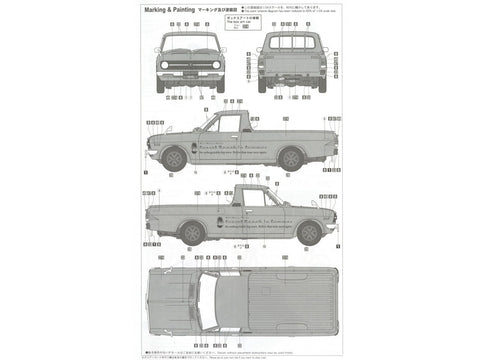 Hasegawa Datsun Sunny Truck GB120 ankstyvas, 1/24 su banglente