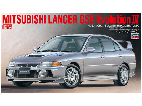 Hasegawa Mitsubishi Lancer Evo IV GSR 1/24 plastikinis surinkimo modelis