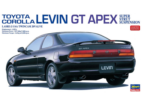 Hasegawa Toyota Corolla Levin GT Apex Super Strut 1/24 surinkimo modelis