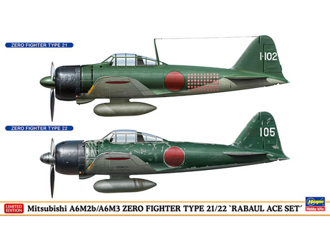 Hasegawa Mitsubishi Zero A6M2b/A6M3 Type 21/22 1/72 – Rabaul Ace rinkinys