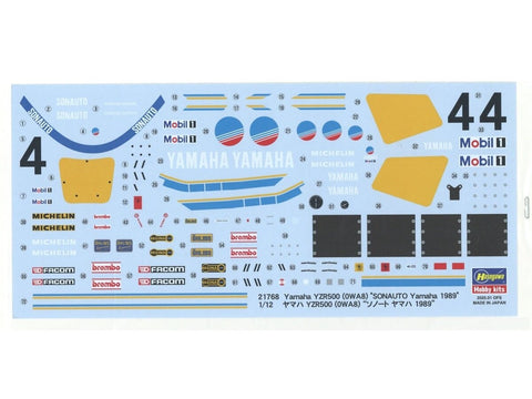 Hasegawa Yamaha YZR500 (0WA8) Sonauto 1989 1/12 – plastikinis rinkinys