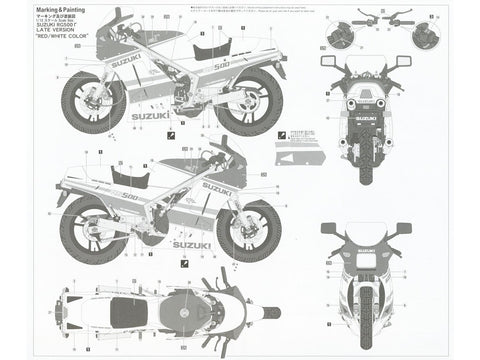 Hasegawa Suzuki RG500 Gamma 1986, raudona/balta, 1/12 plastikinis rinkinys