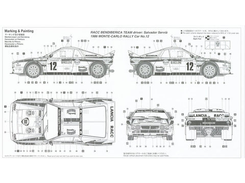 Hasegawa Lancia 037 Monte Carlo ralis 1986 1/24 plastikinis surenkamas modelis