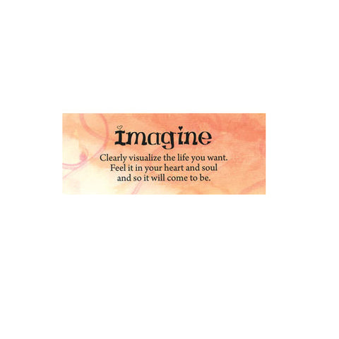 Sieninis plakatas su aprikosų fonu ir įkvepiančiu užrašu „Imagine“ bei citata apie gyvenimo vizualizavimą