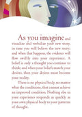 Knyga: baltas viršelis su raudona citata "As you imagine..." ir dekoratyvia profilio iliustracija