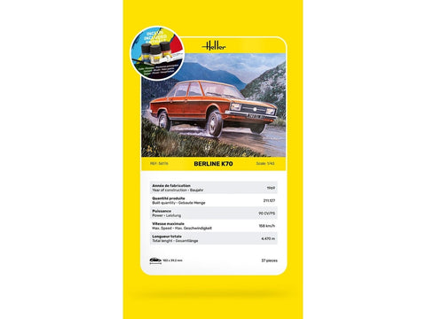 Heller Volkswagen K70 1:43 plastikinis dovanų surinkimo komplektas