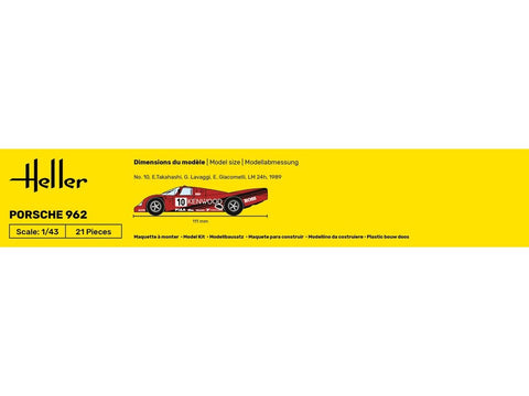 Heller Porsche 962 1/43 plastikinis modelio dovanų rinkinys