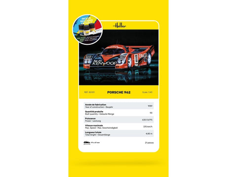 Heller Porsche 962 1/43 plastikinis modelio dovanų rinkinys