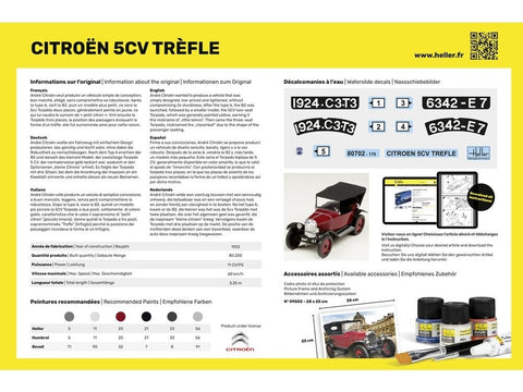 Heller Citroën 5CV Trèfle 1/24 plastikinis surinkimo rinkinys 80702