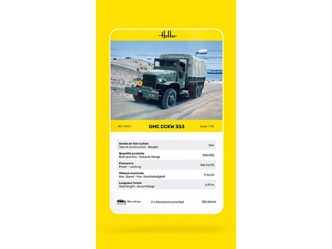 Heller GMC CCKW 353 1/35 plastikinis sunkvežimio modelio rinkinys 81121