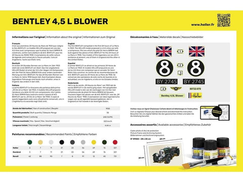 Bentley 4.5L Blower modelio dovanų rinkinys su dažais 1:24