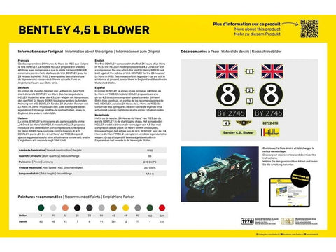 Heller Bentley 4.5L Blower 1/24 plastikinis automobilio rinkinys