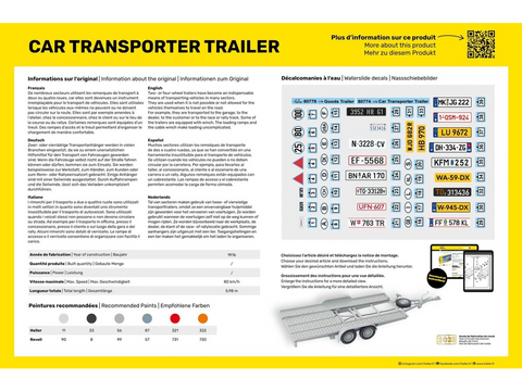 Heller automobilių gabenimo priekaba 1/24, surinkimo rinkinys (80774)