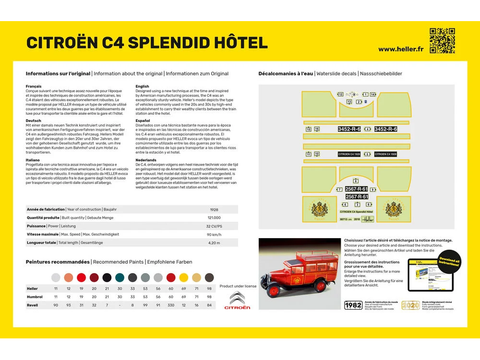 Heller Citroen C4 Splendid Hotel automobilio modelis 1/24 80713