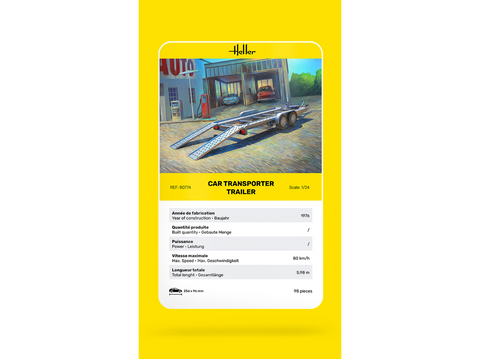 Heller automobilių gabenimo priekaba 1/24, surinkimo rinkinys (80774)