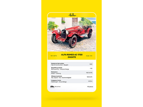 Heller Alfa Romeo 6C 1750 Zagato 1/24 plastikinis modelis