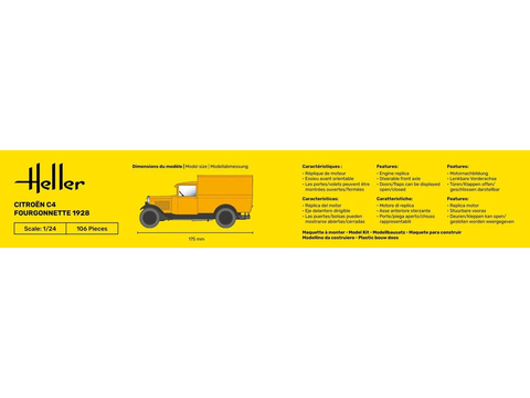 Heller Citroen C4 Fourgonnette 1928 1/24 plastikinis dovanų rinkinys