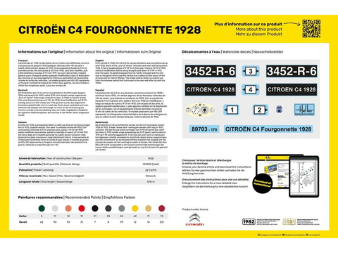 Heller Citroen C4 Fourgonnette 1928 1/24 plastikinis dovanų rinkinys