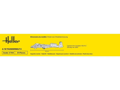 Heller A-10 Thunderbolt II 1/144 plastikinio modelio dovanų rinkinys su dažais