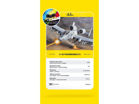 Heller A-10 Thunderbolt II 1/144 plastikinio modelio dovanų rinkinys su dažais