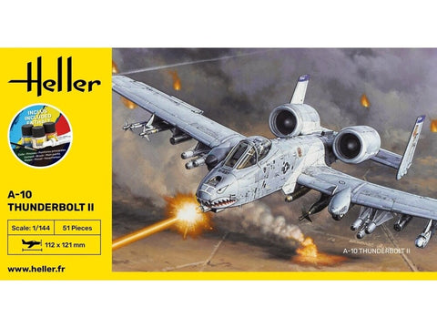 Heller A-10 Thunderbolt II 1/144 plastikinio modelio dovanų rinkinys su dažais