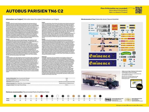 Heller Renault TN6 C2 Paryžiaus autobusas 1/24 surenkamas modelis