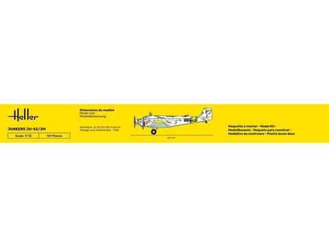 Surenkamas lėktuvo modelis Junkers Ju-52/3M 1/72 Heller 80380