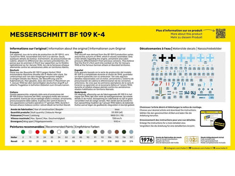 Heller Messerschmitt Bf 109 K-4 1/72 plastikinis dovanų rinkinys