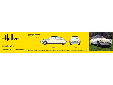 Heller Citroën DS 19 1:43 dovanų rinkinys su dažais ir klijais