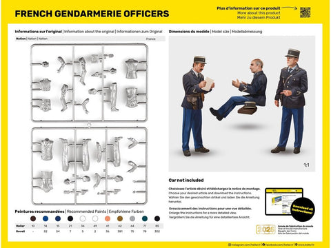 Heller Prancūzijos žandarmerijos pareigūnai 1/24 plastikinis rinkinys (82751)