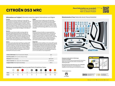 Citroen DS3 WRC plastikinis modelis 1/24 dovanų rinkinys