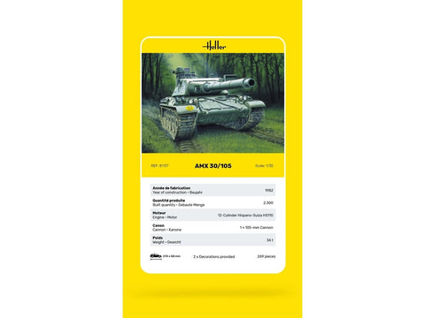 Heller AMX-30/105 prancūzų tanko modelis 1:35, plastikinis rinkinys