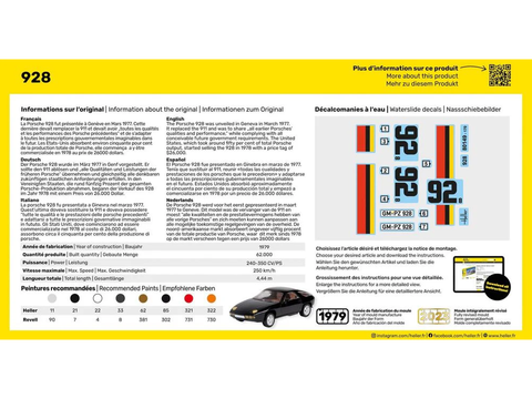 Heller Porsche 928 dovanų rinkinys 1:43 – plastikinis surenkamas su dažais