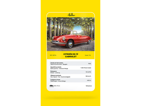 Citroën DS 19 Cabriolet plastikinis surenkamas modelis 1:16 Heller