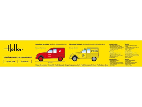 Heller Citroen 2CV Fourgonette AK 250 dovanų rinkinys 1/24