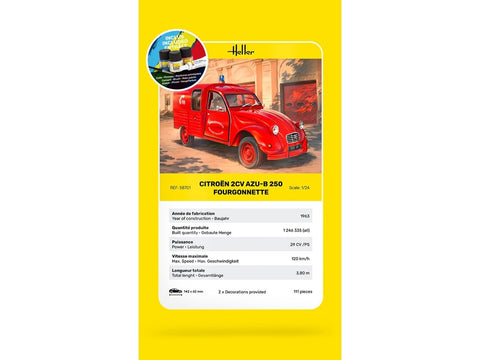Heller Citroen 2CV Fourgonette AK 250 dovanų rinkinys 1/24