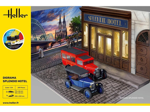 Heller Splendid Hotel diorama + Citroën 5CV & C4, 1/24 dovanų rinkinys