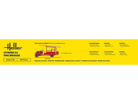 Heller Citroen C4 gaisrinė 1/24 plastikinis surinkimo rinkinys